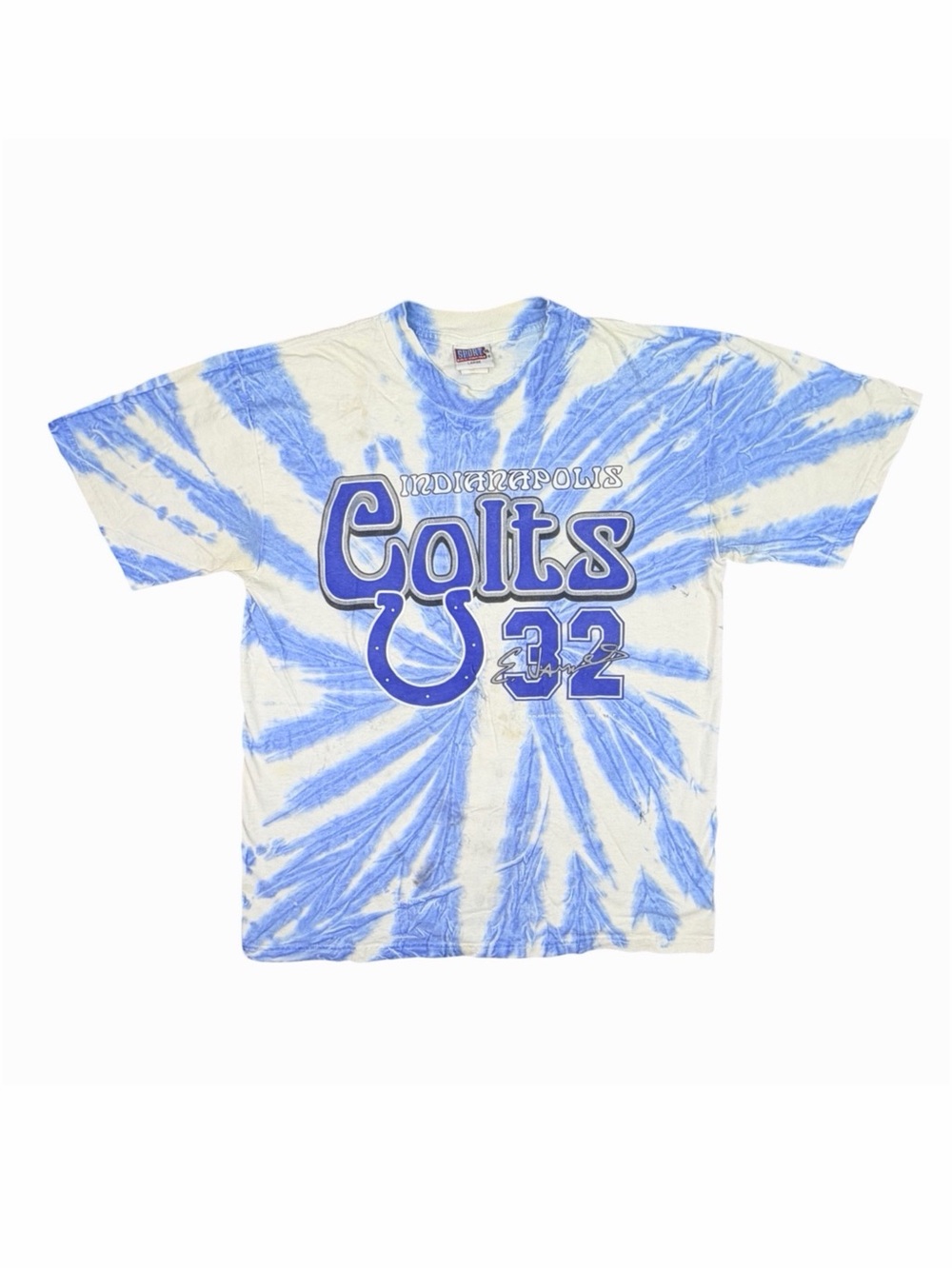 Vtg Sport Attack 1999 NFL Indianapolis Colts 32 Edgerrin James Signature Tee